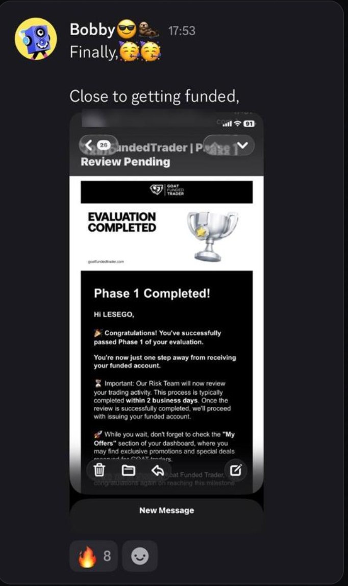 Bobby Phase 1 completed email